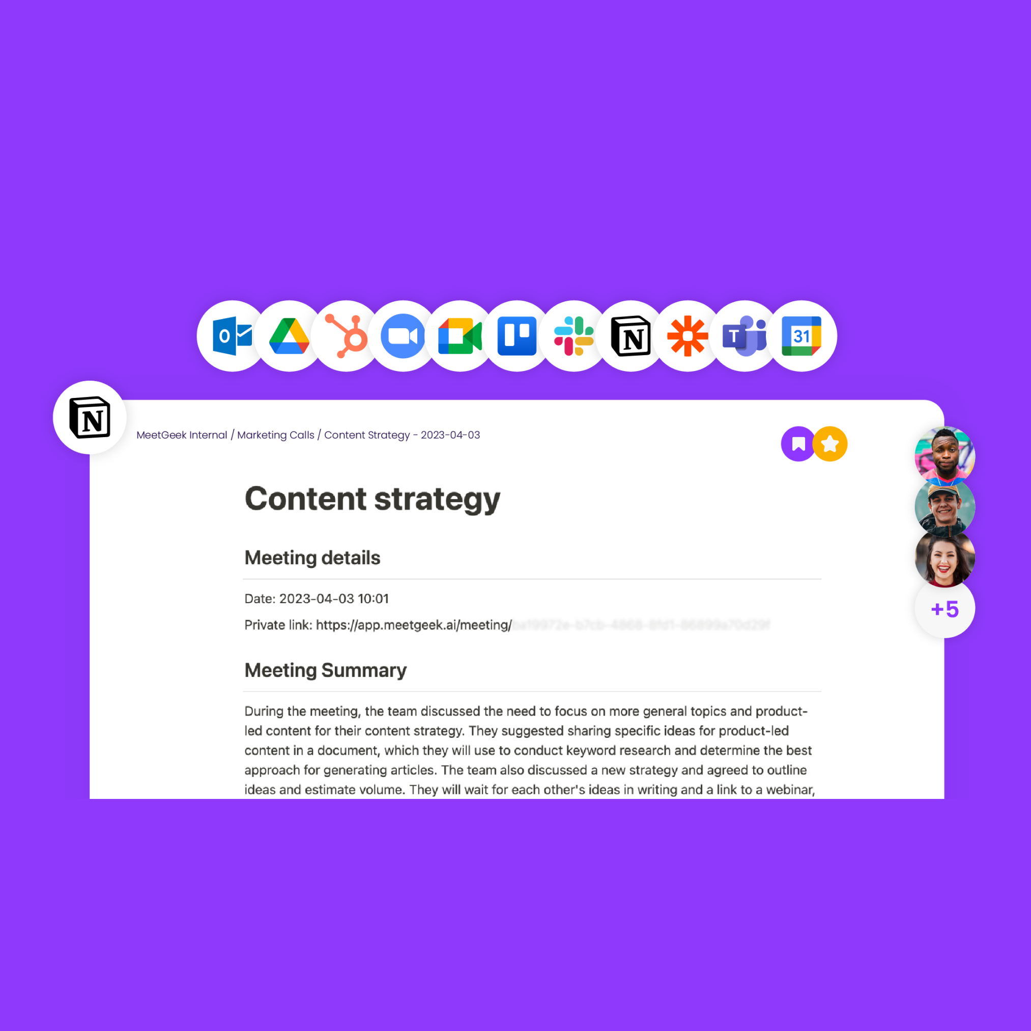 send meeting summary to notion