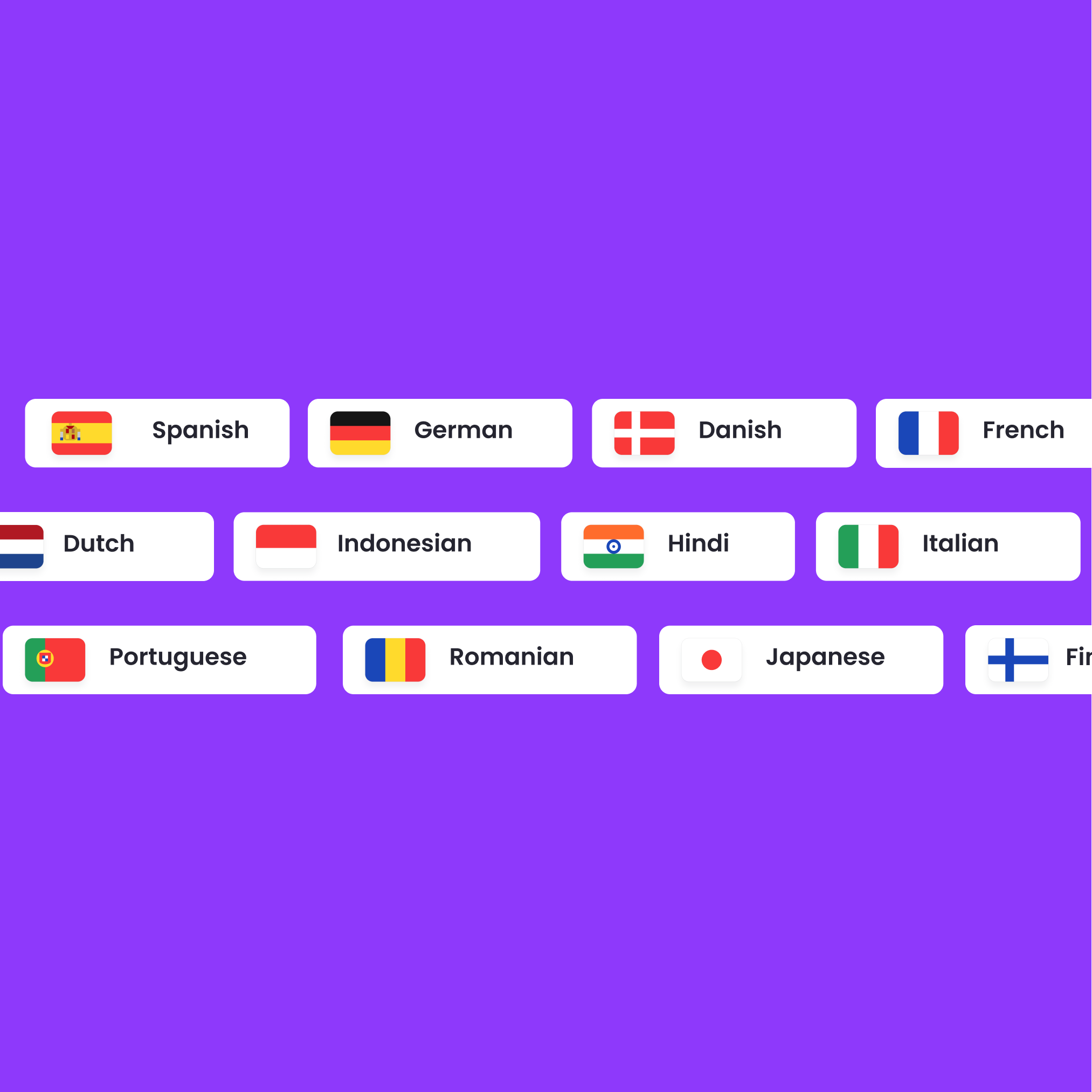 support of multiple languages