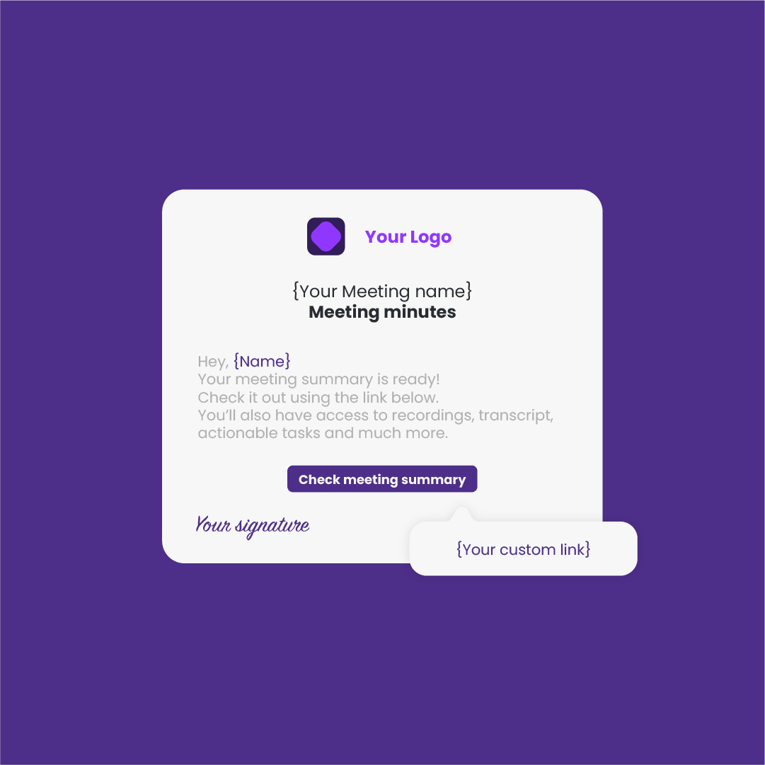 People on the video call and share meeting minutes with the team