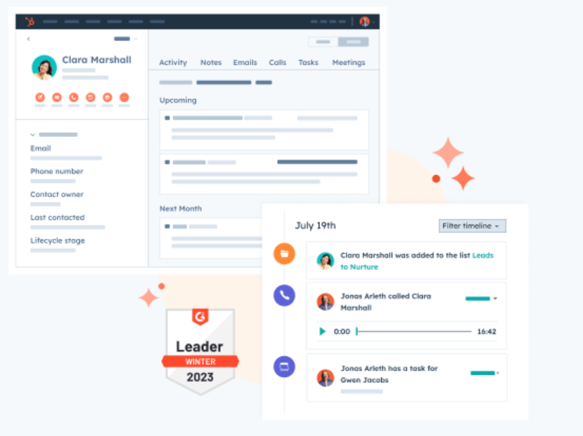 hubspot contact card