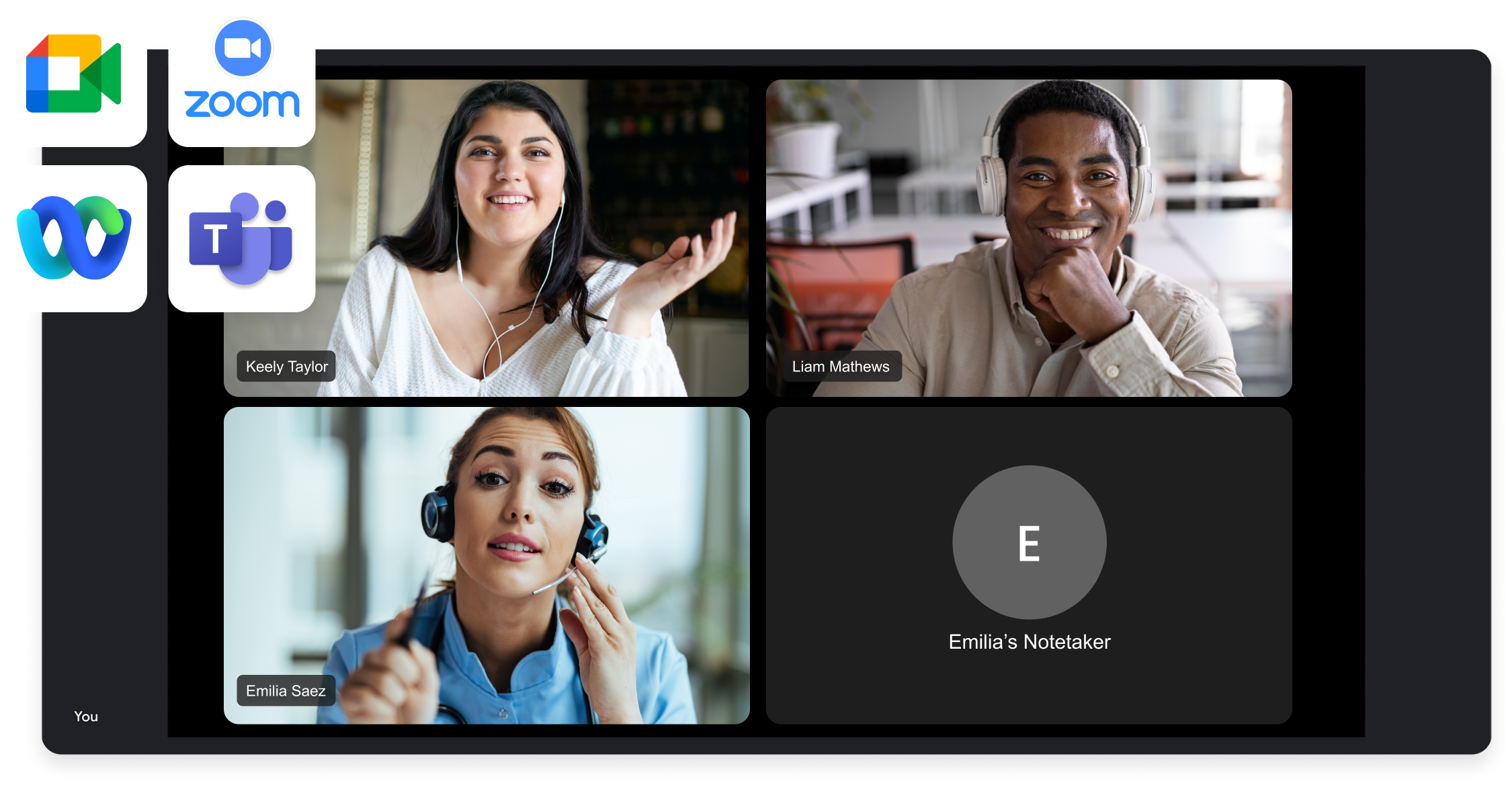 people using virtual conference room for a group call