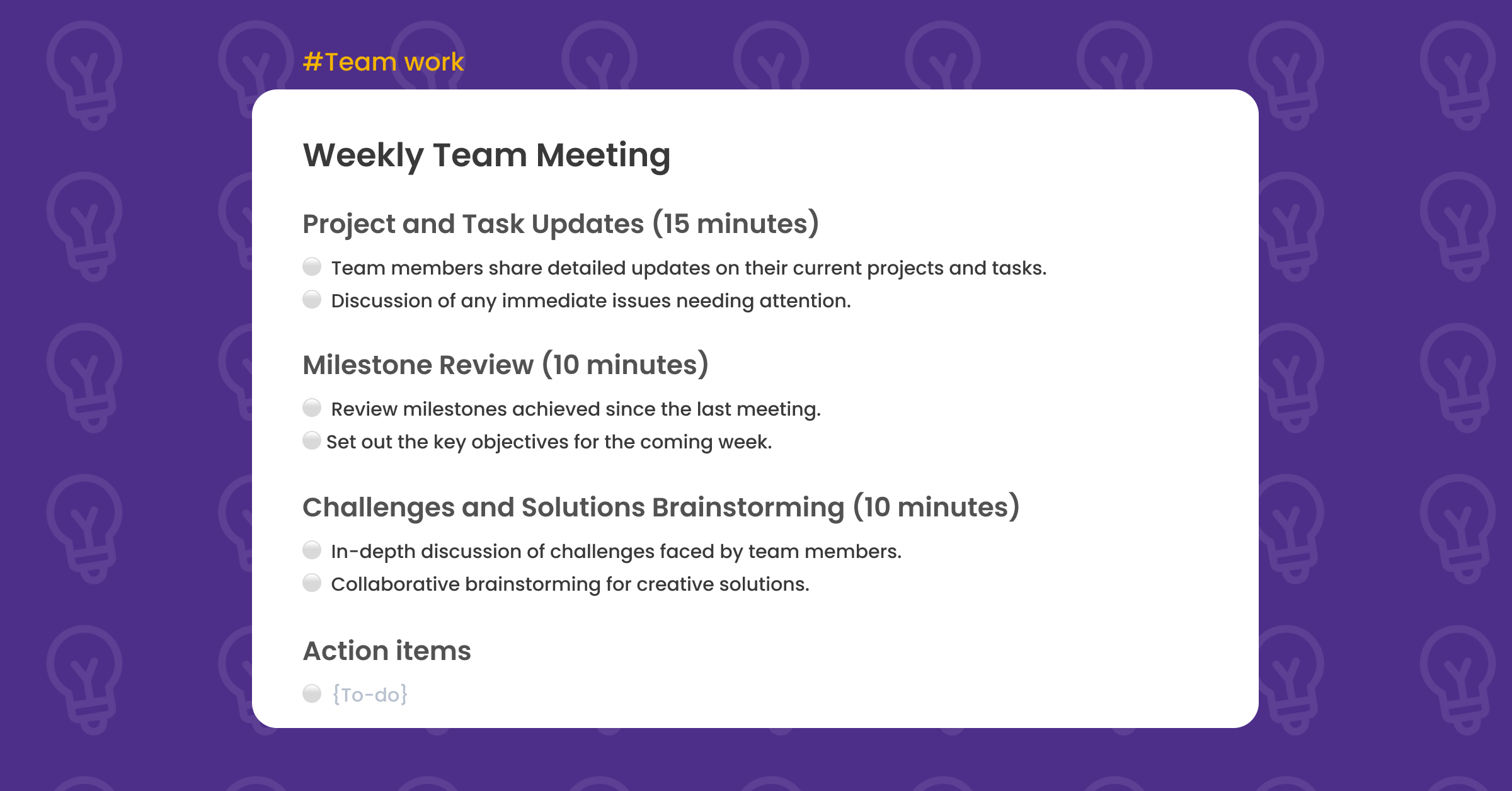 template for virtual team meeting with structure