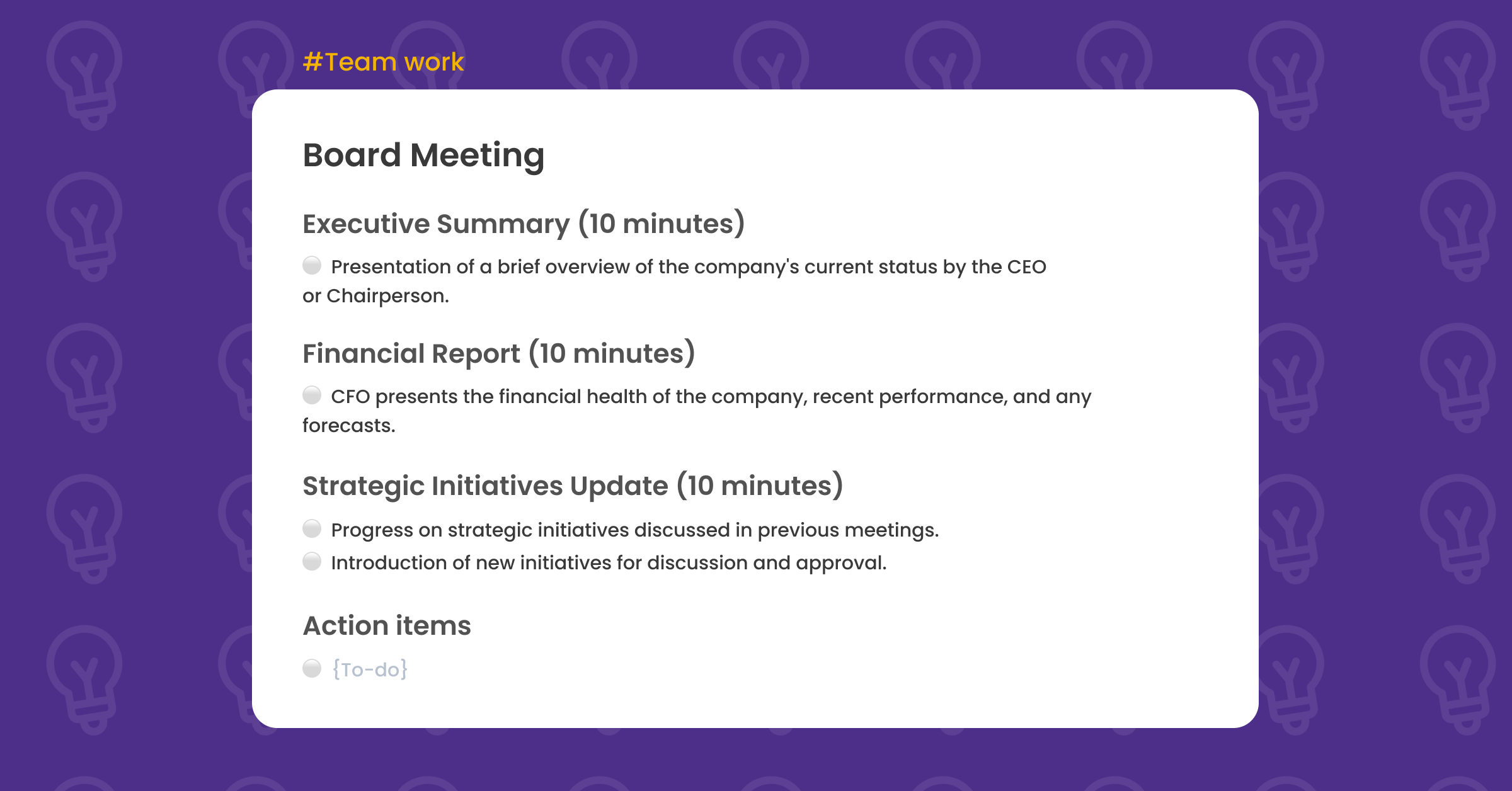 board meeting template