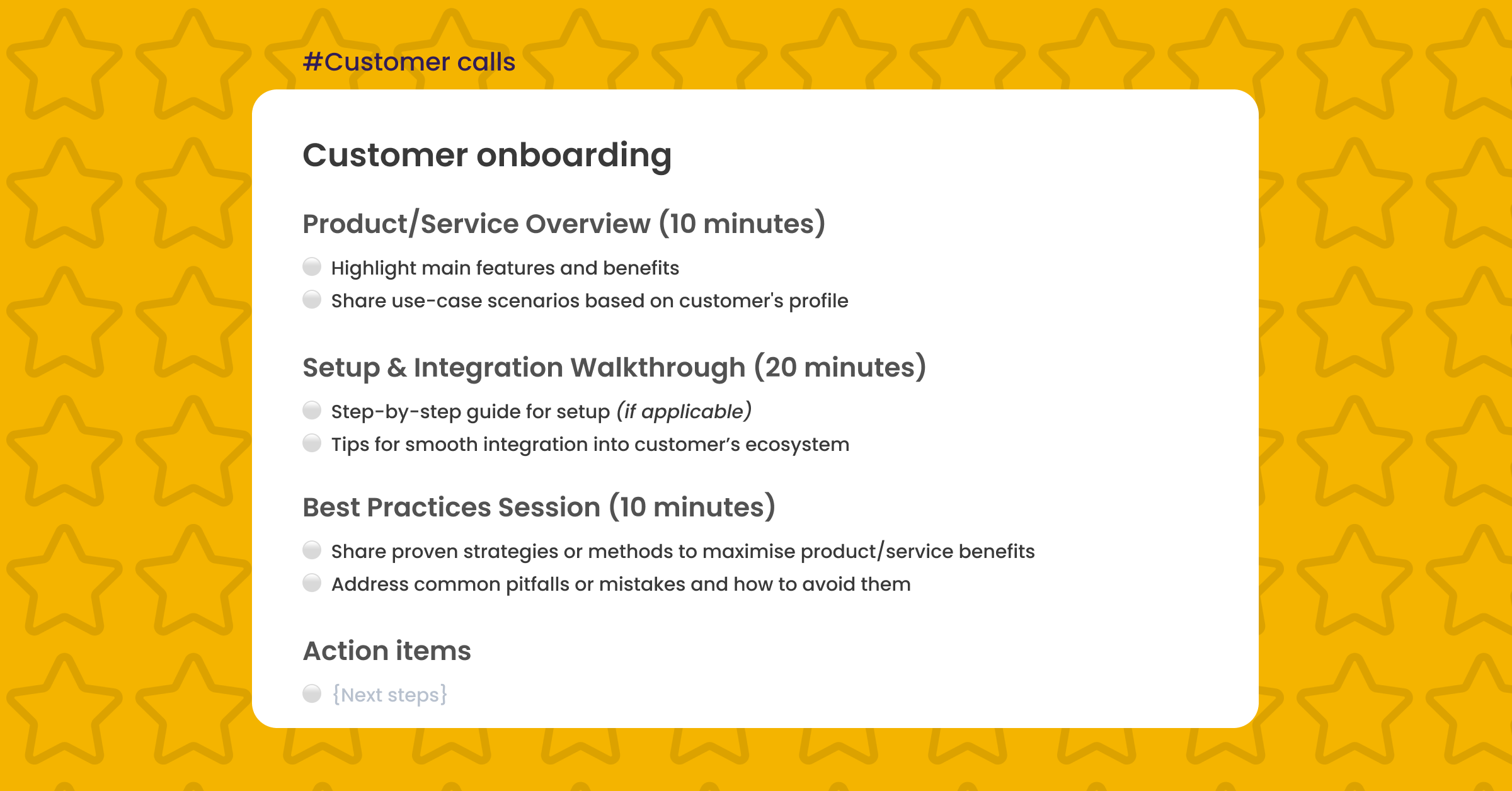 Customer Onboarding Template