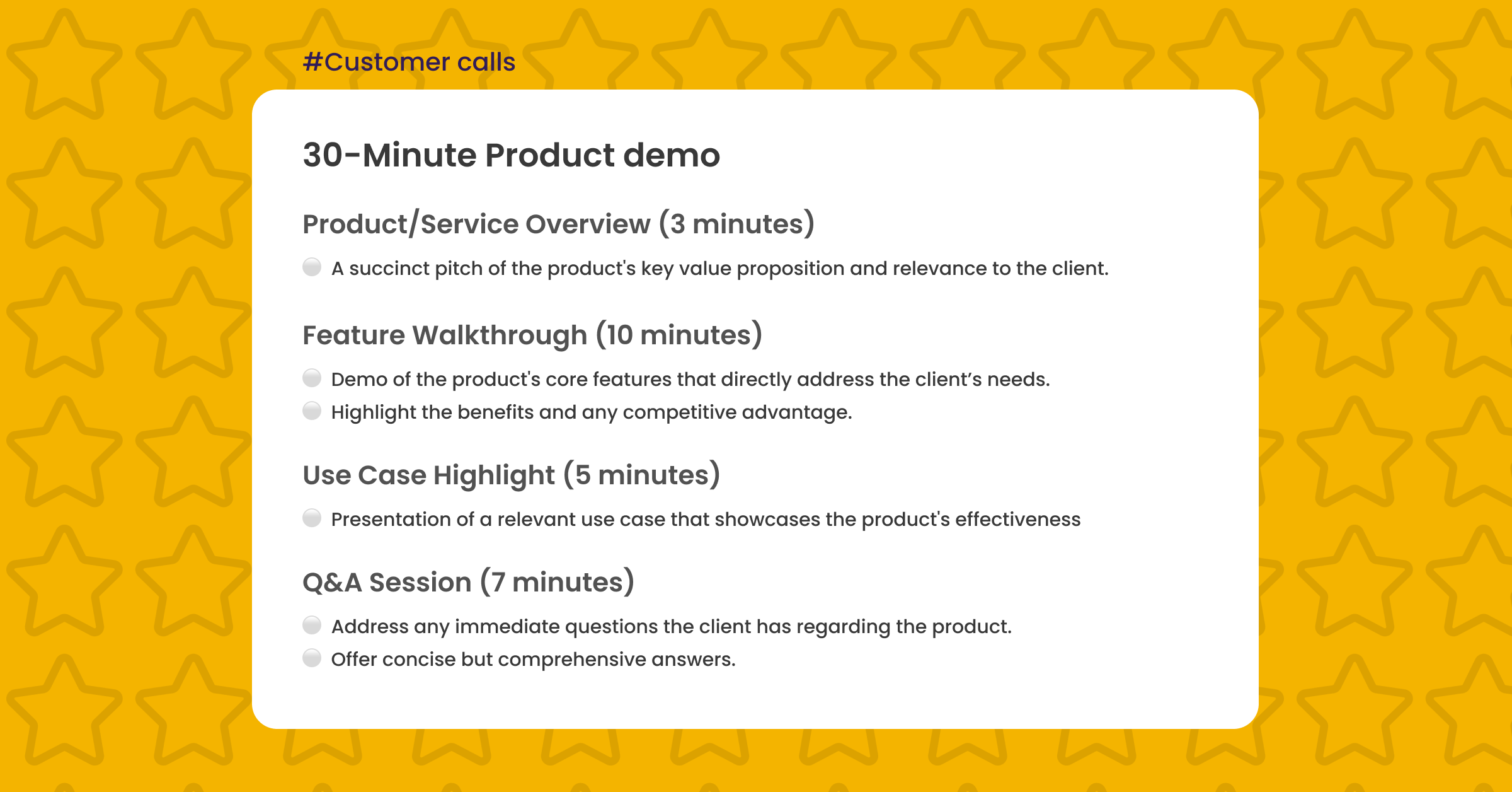 product demo template