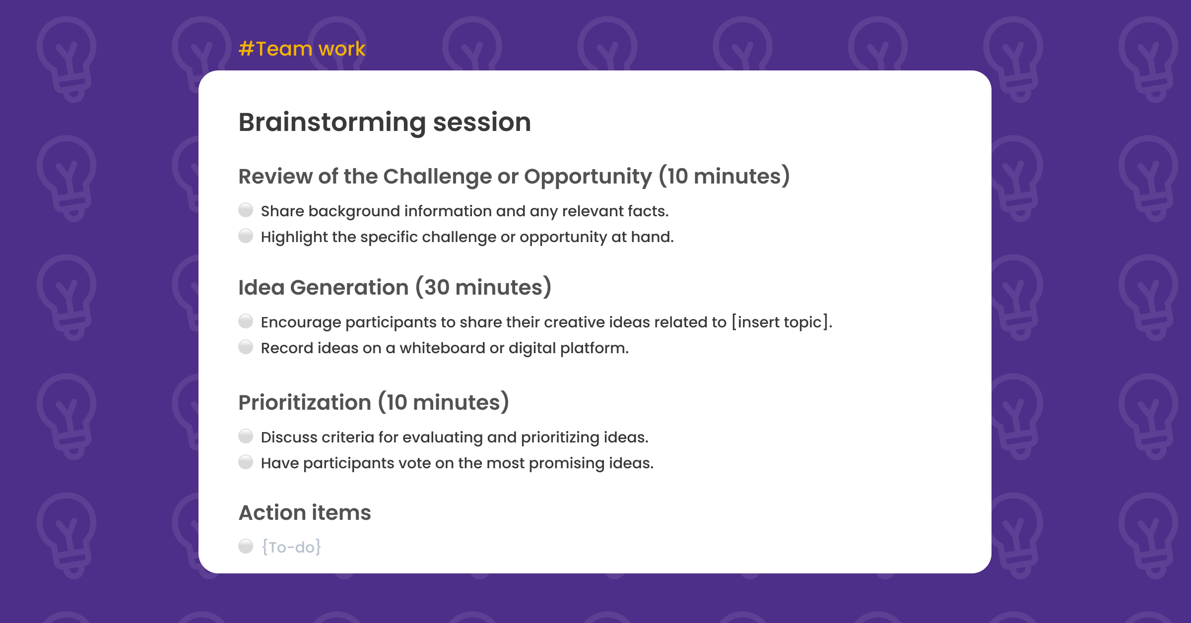brainstorming session template