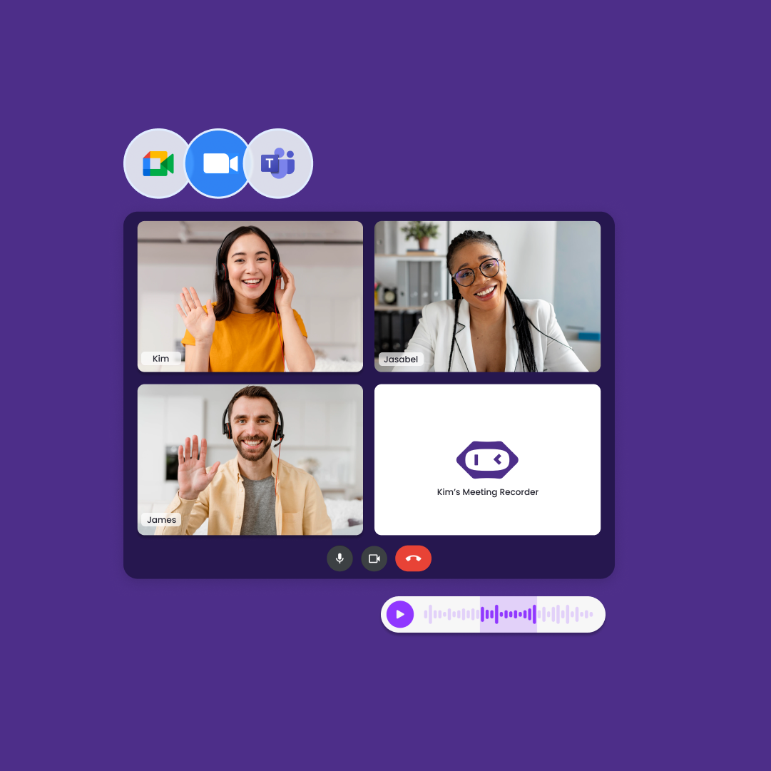 People on the video call and share meeting minutes with the team