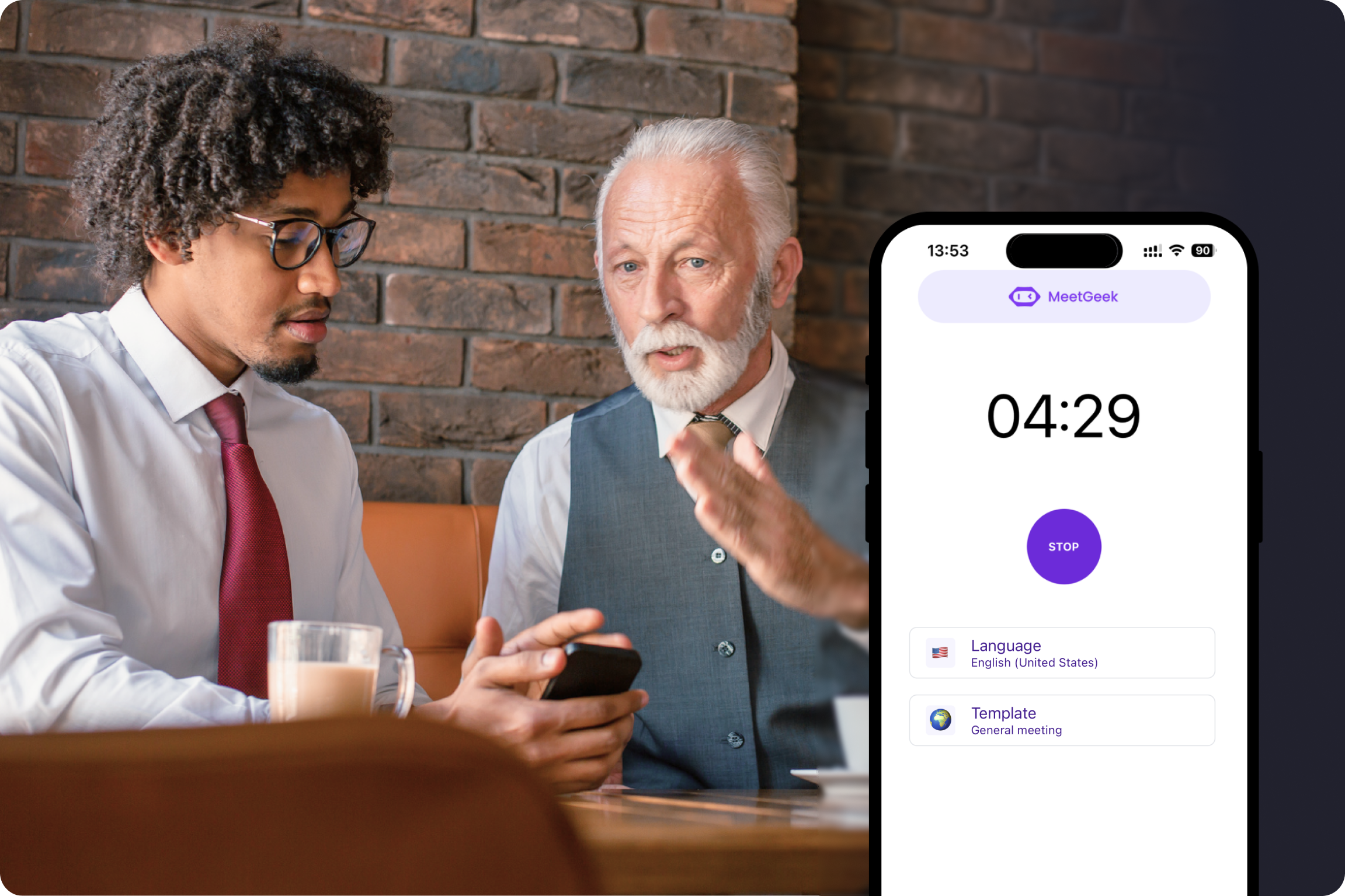 real-time recording of in-person conversation