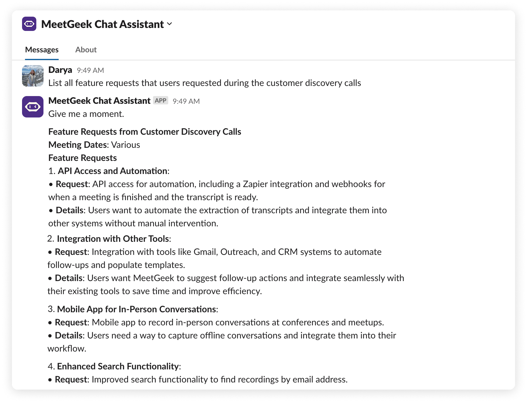 chat with virtual meetings