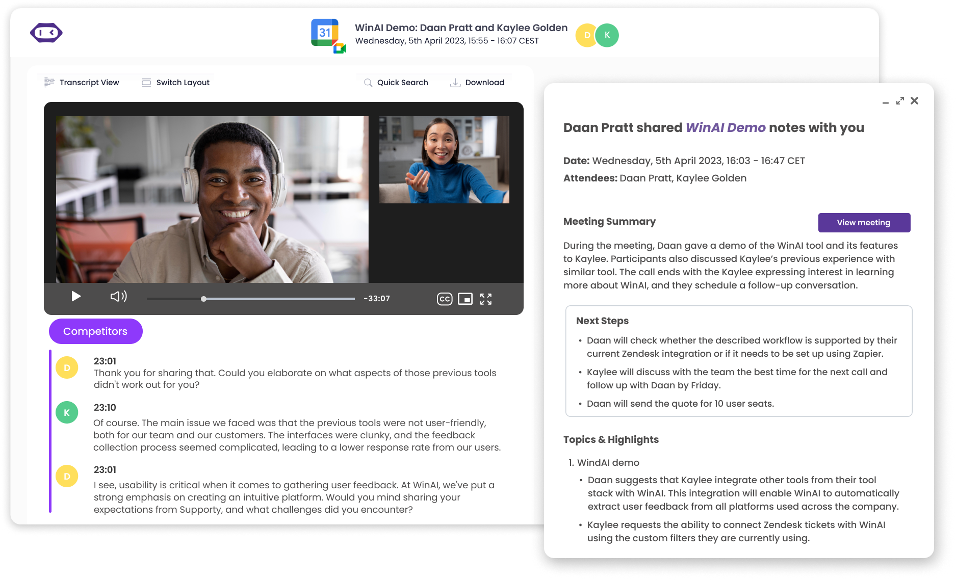 AI Notes Taker for Google Meet
